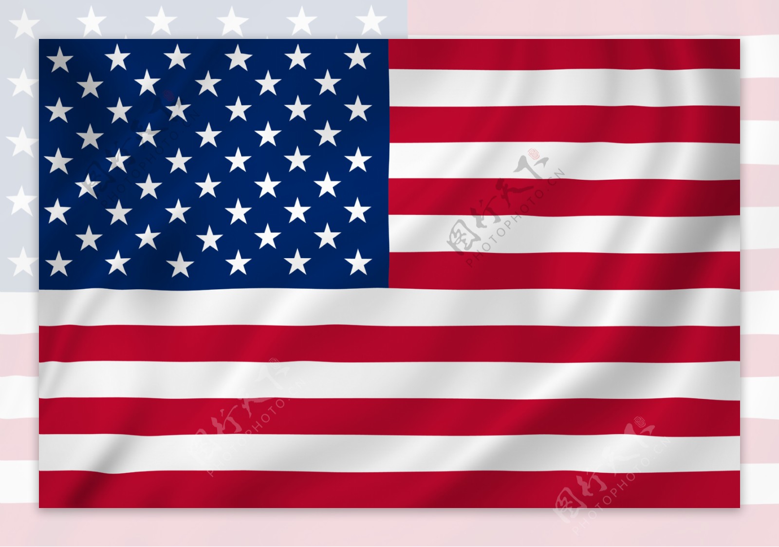 展开的美国国旗高清图片