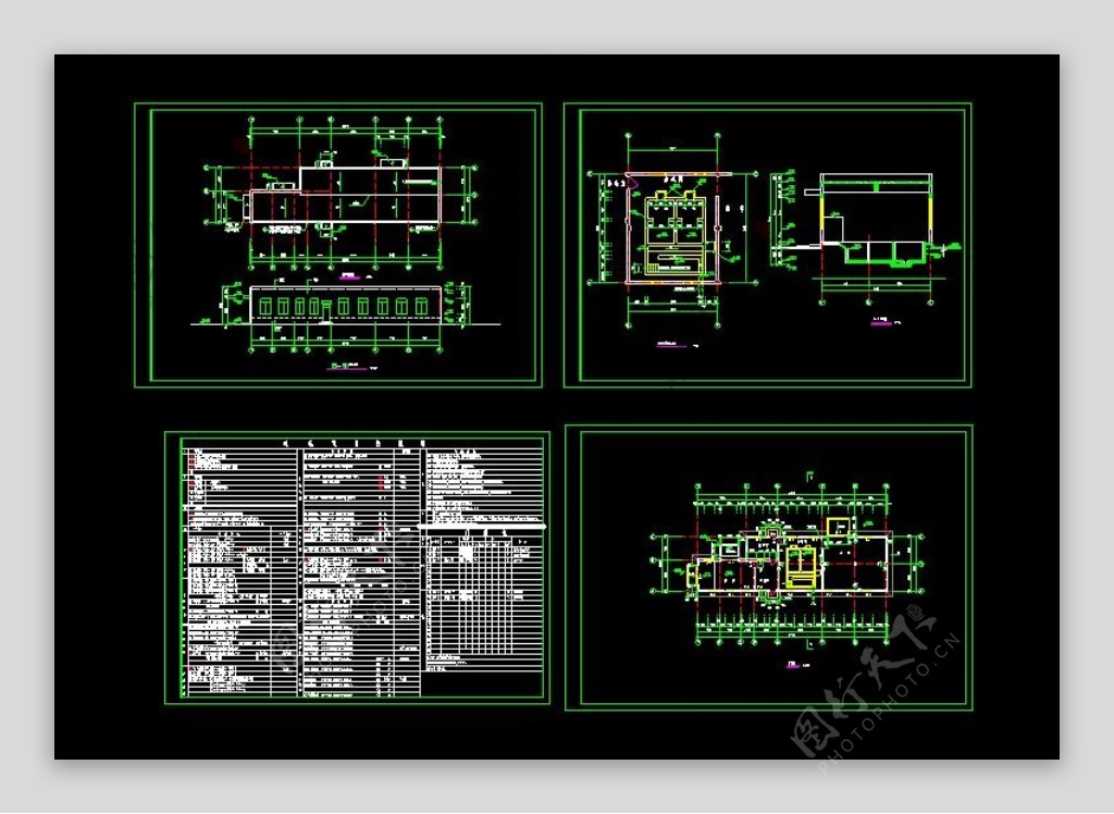 加氯加矾车间cad整套结构建筑施工图