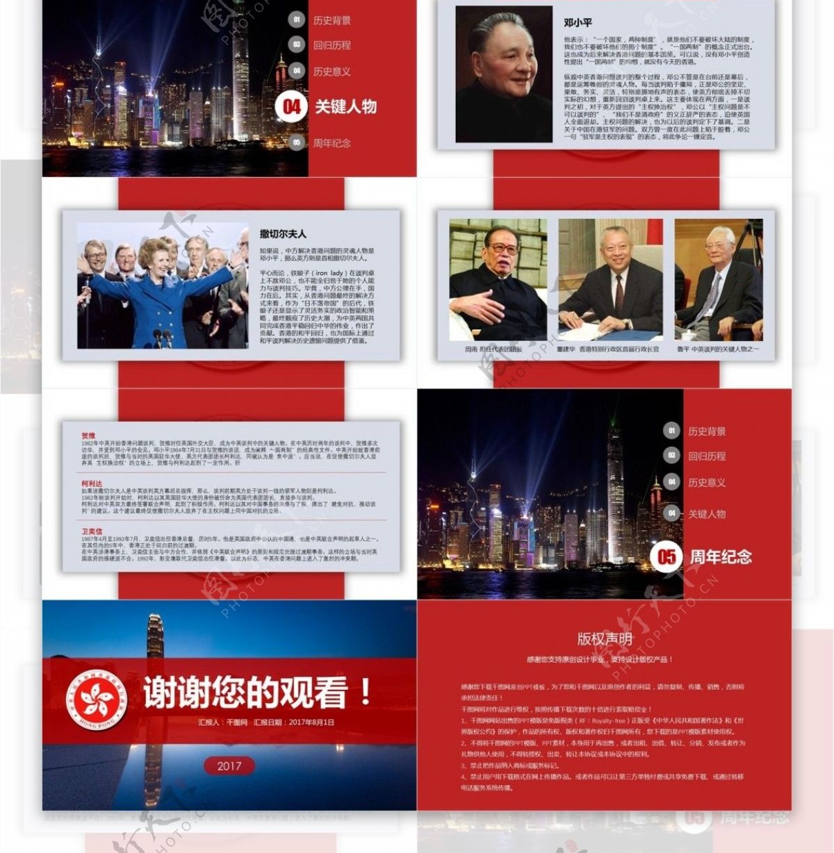 香港回归20周年暨中国人民解放军驻港20周年党建工作学习汇报PPT模版