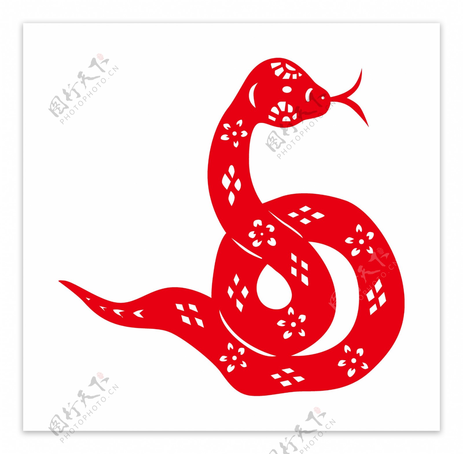 春节剪纸蛇图片