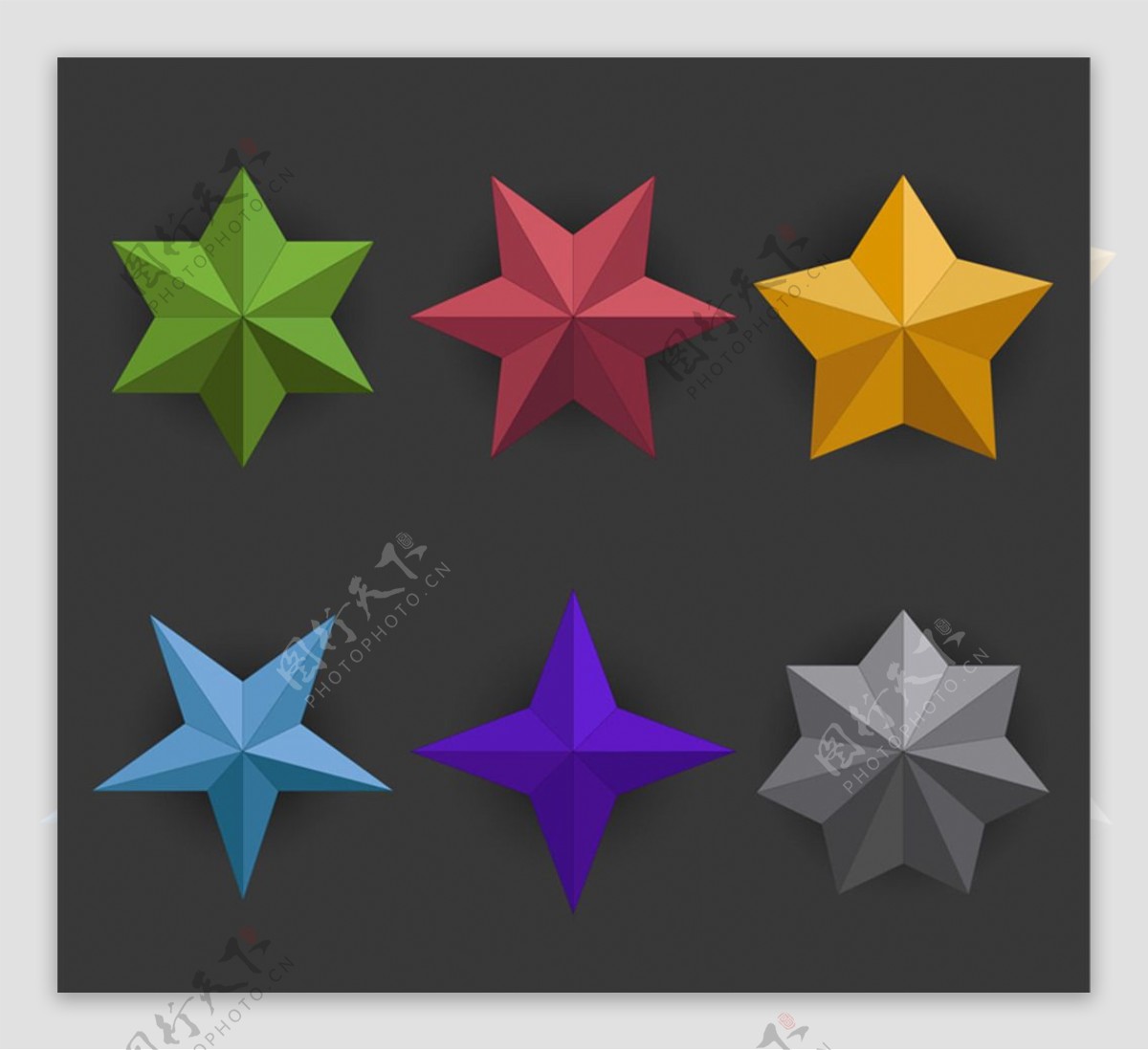 彩色星星设计矢量图