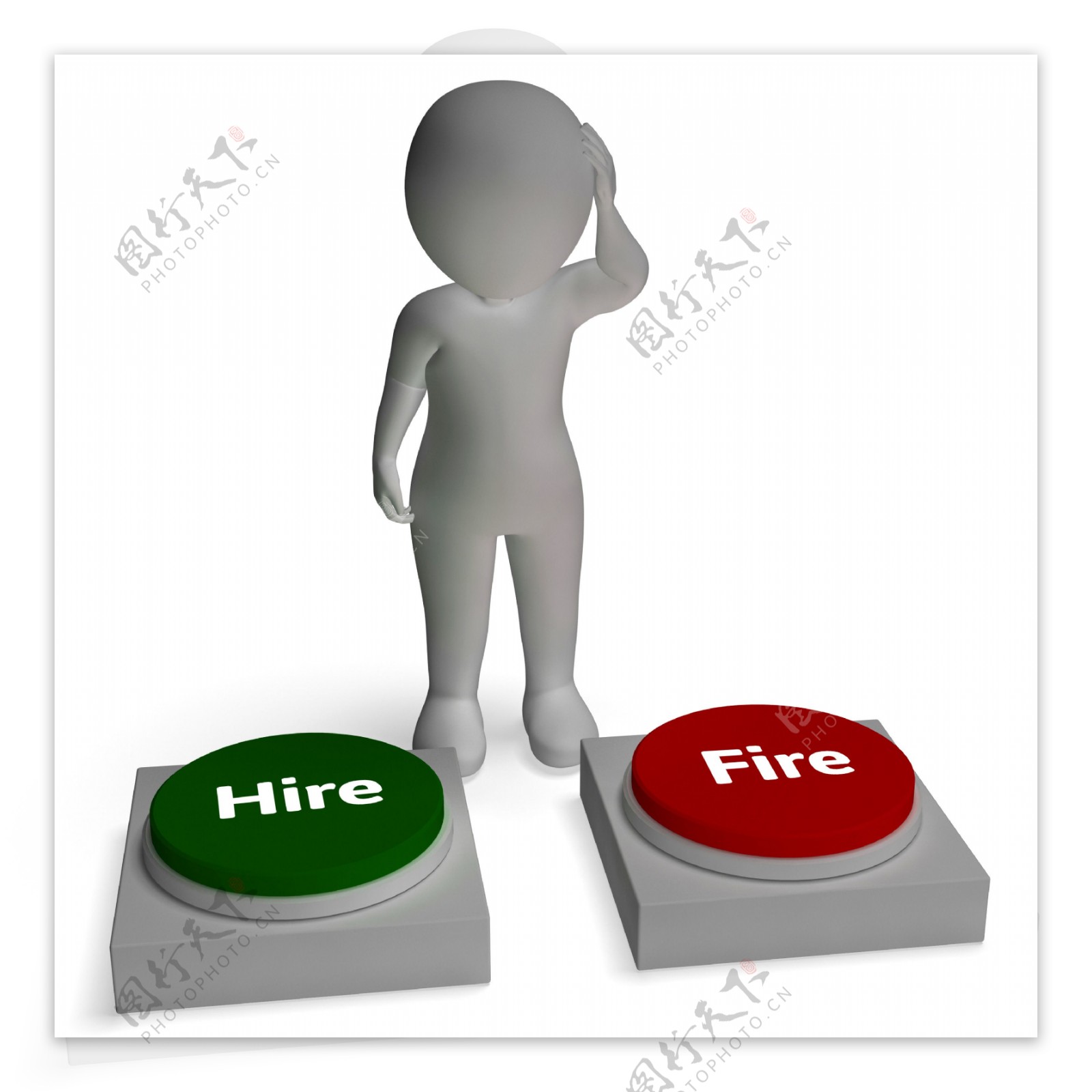 雇用消防按钮显示就业