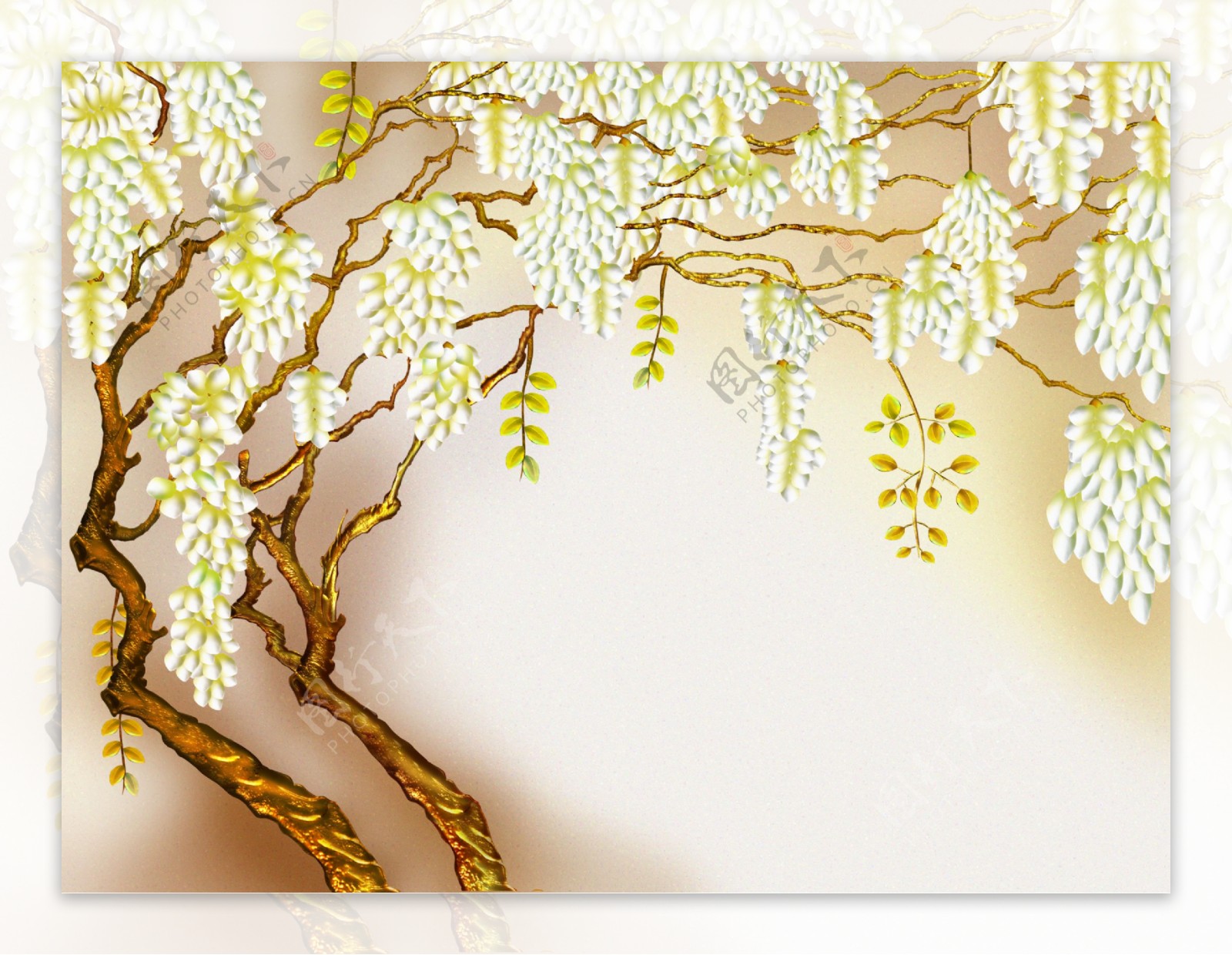 树木装饰背景画