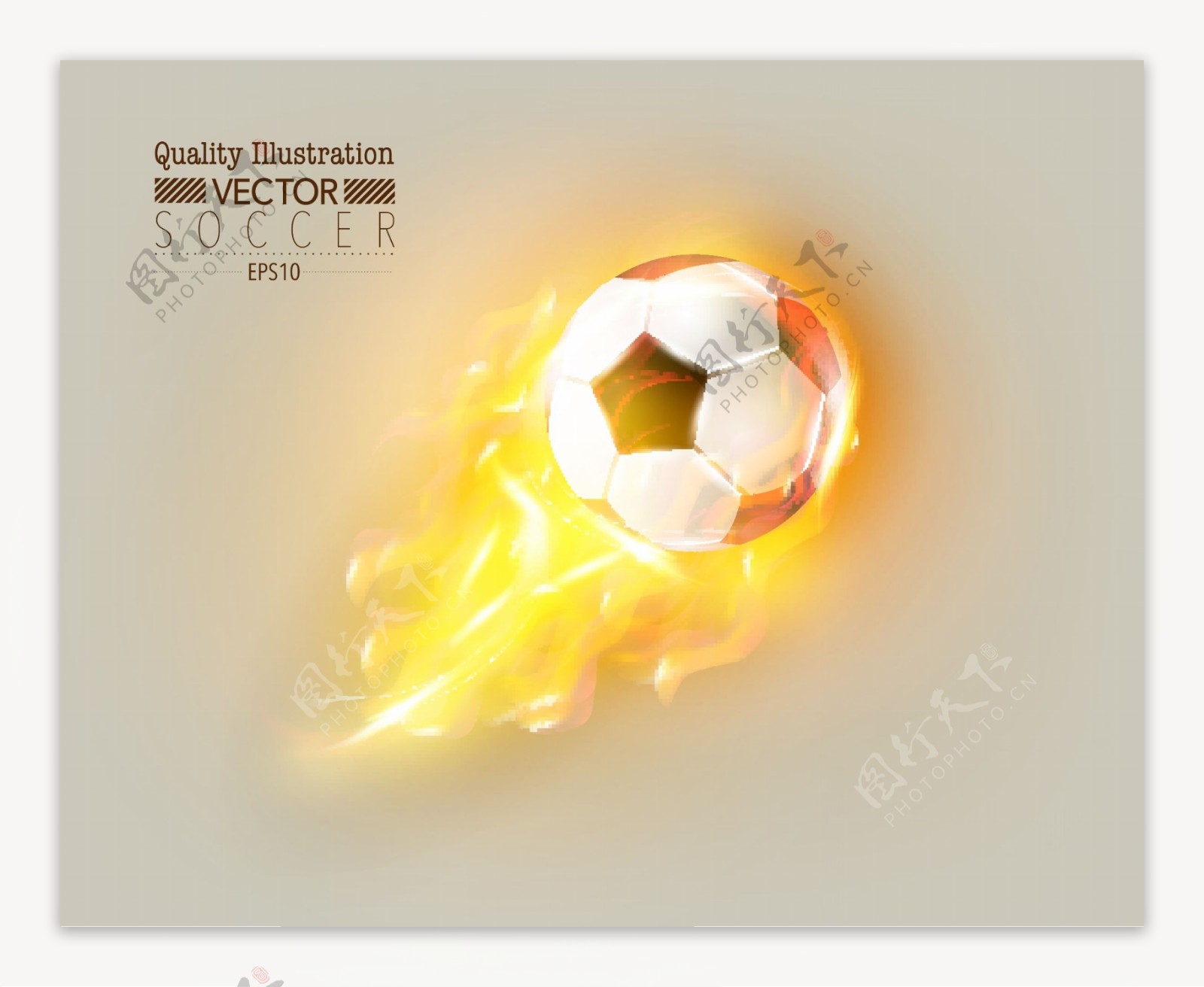 精致火焰足球矢量素材图片