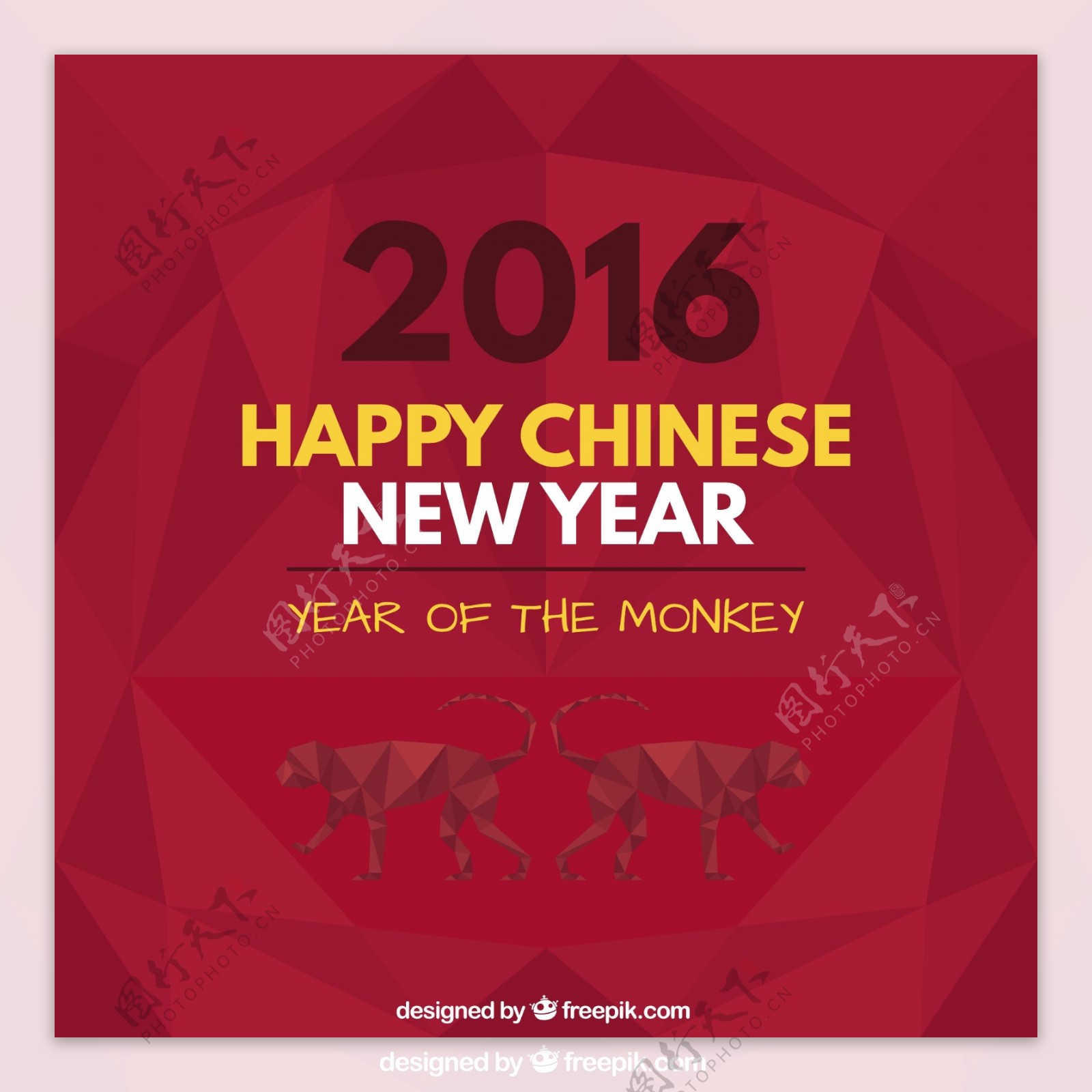 几何欢乐中国新年背景