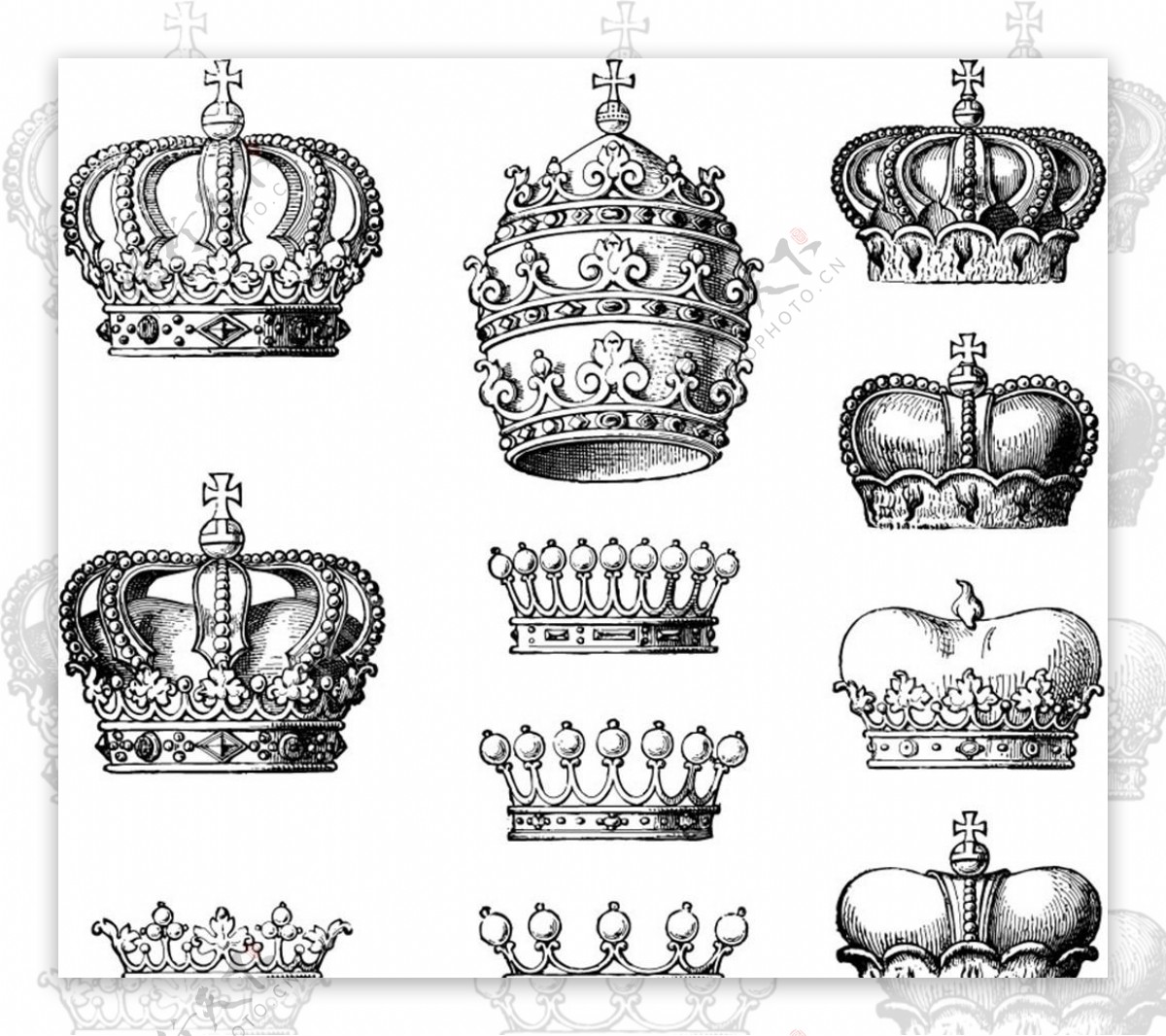 复古皇冠设计矢量素材