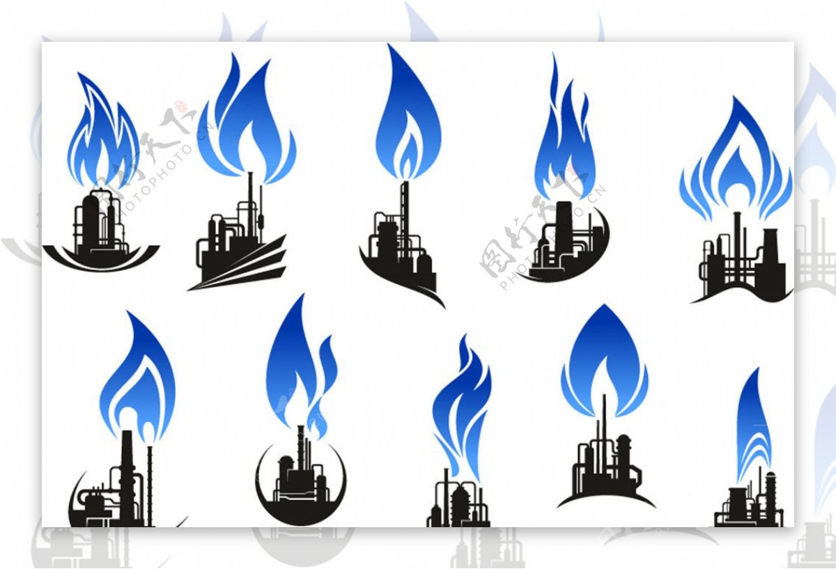 石油炼制工业标志矢量图