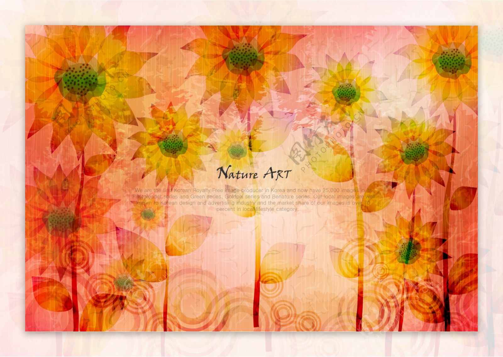 水彩手绘花卉背景矢量素材图片