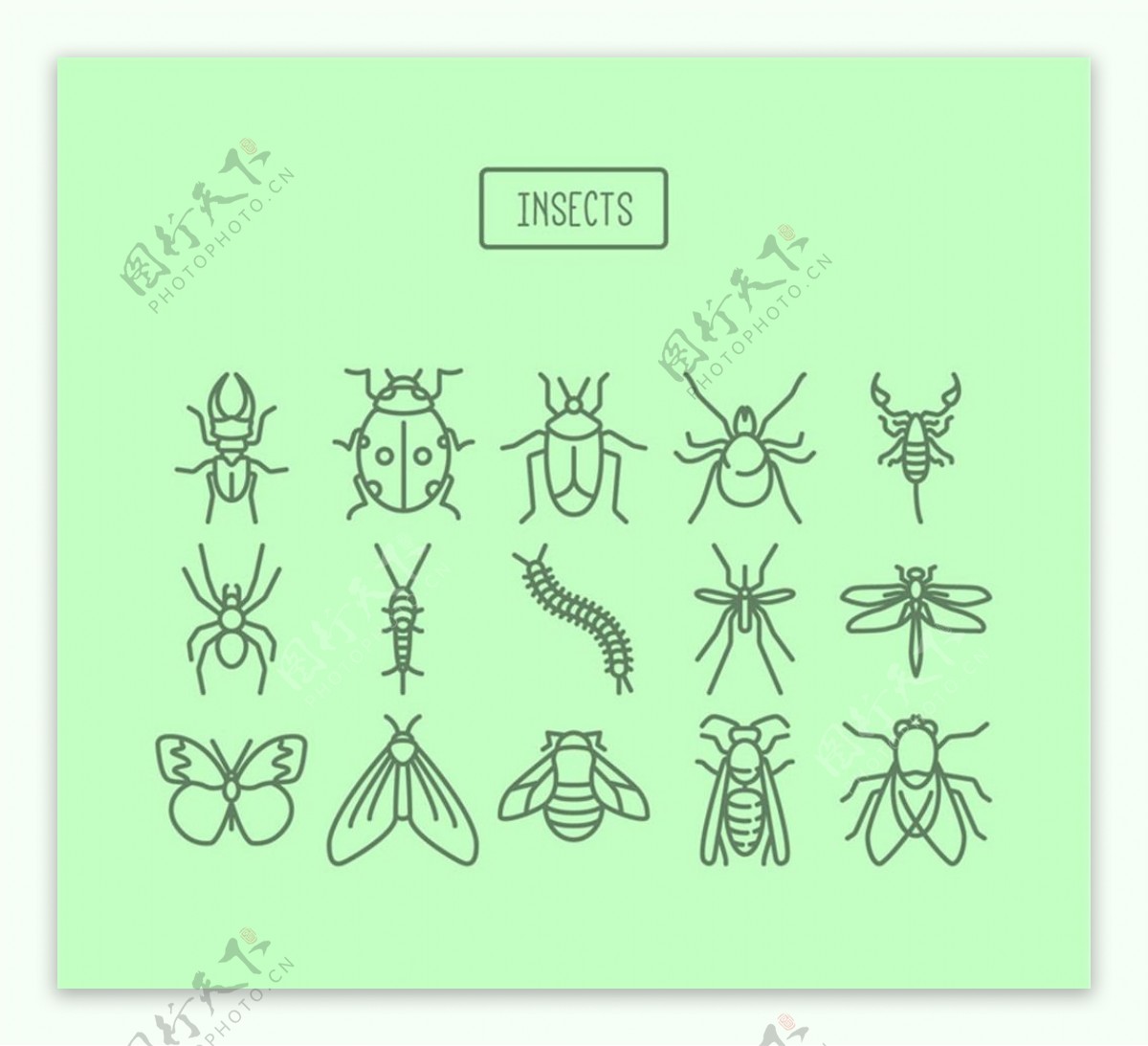 多款昆虫图标矢量素材