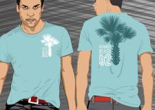 帕尔梅拉棕榈树T恤向量