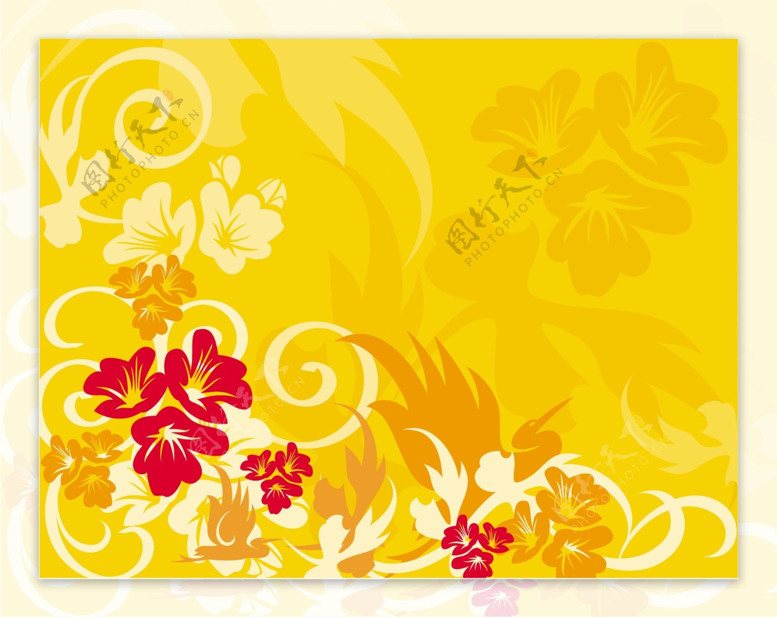 金色花卉花纹背景