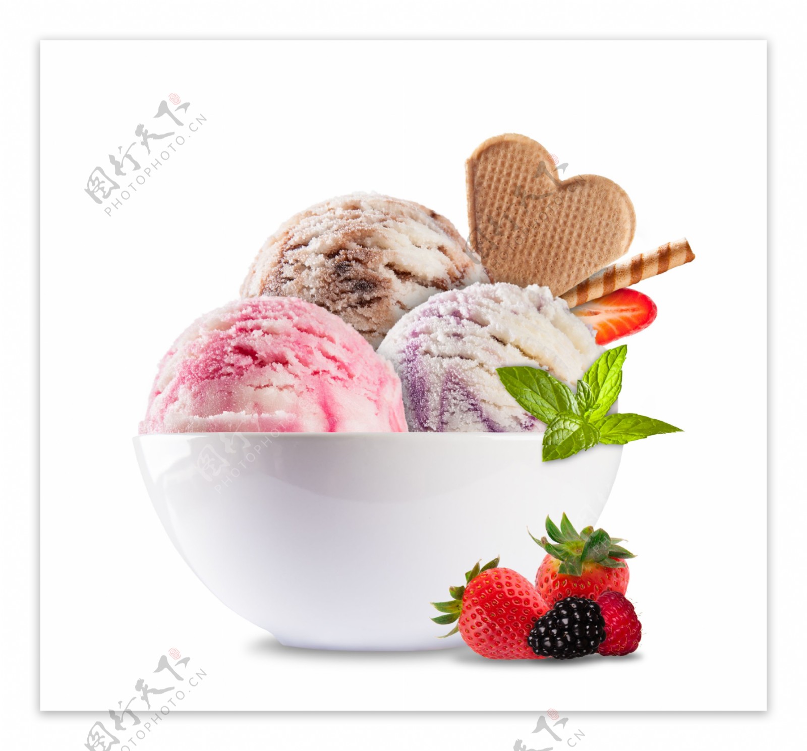 草莓与冰激凌图片