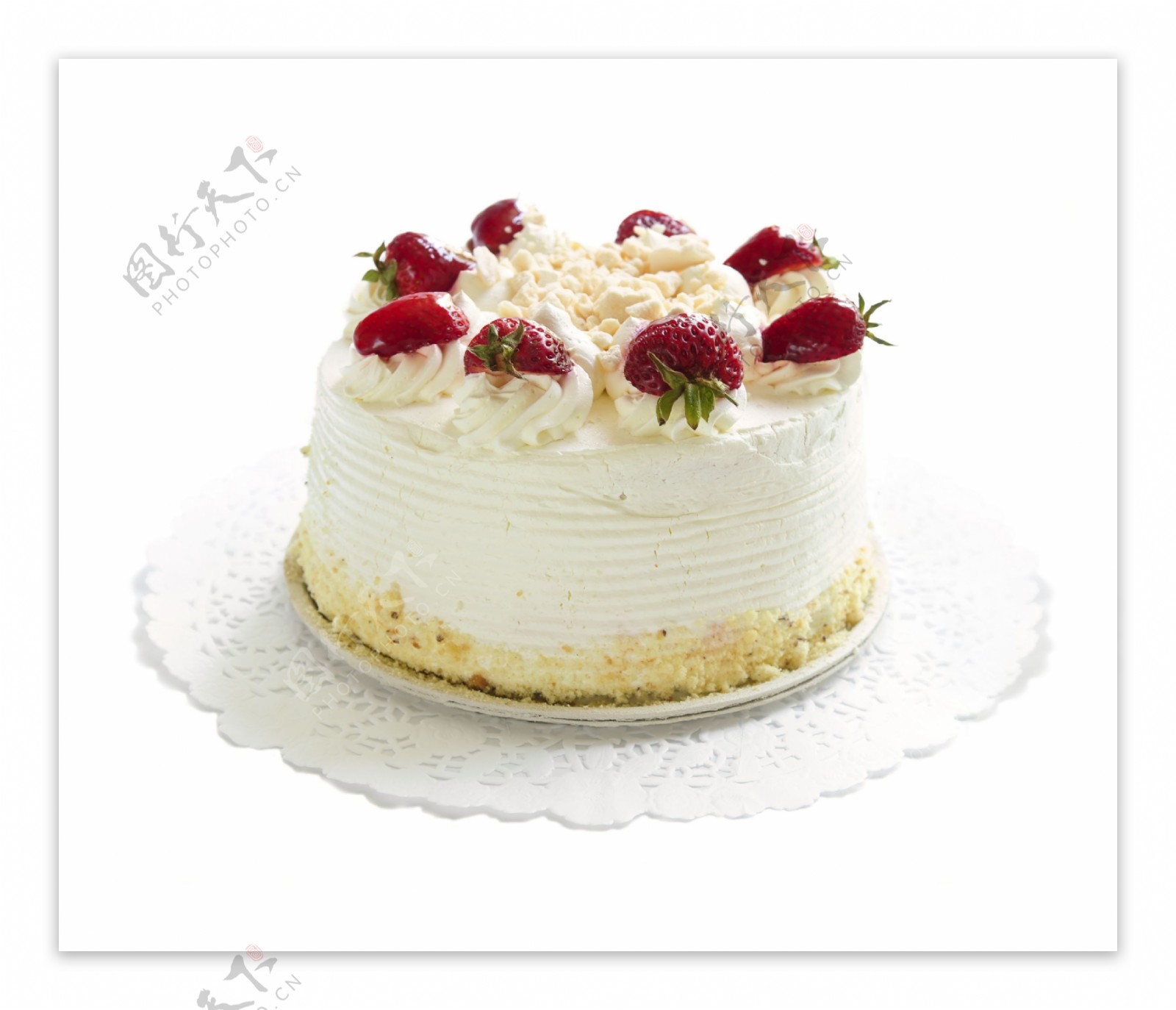 美味奶油草莓蛋糕图片