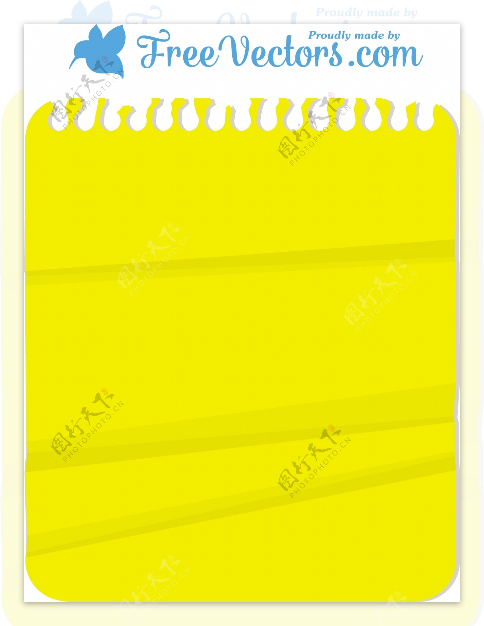螺旋笔记本纸柠檬黄色矢量背景