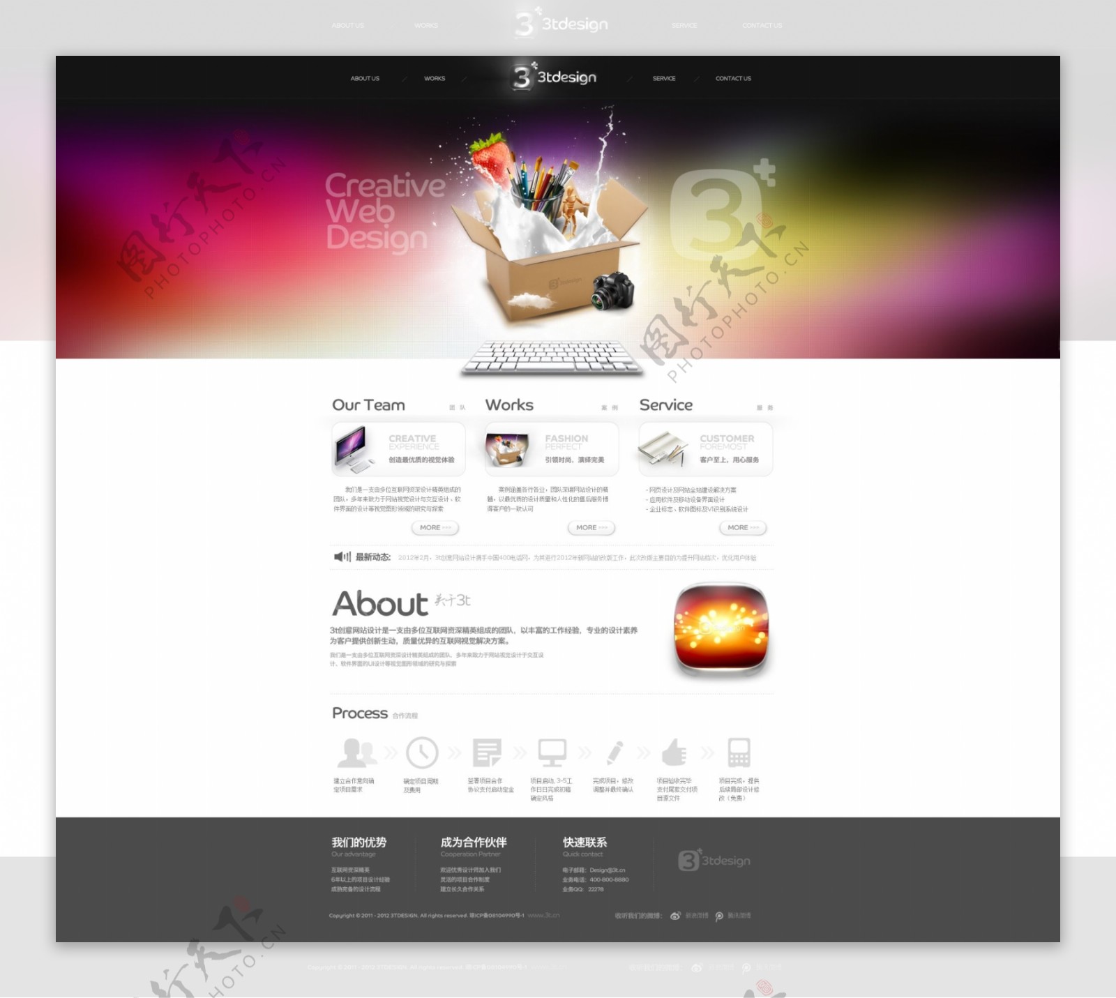 简洁企业网站模板PSD分层素材