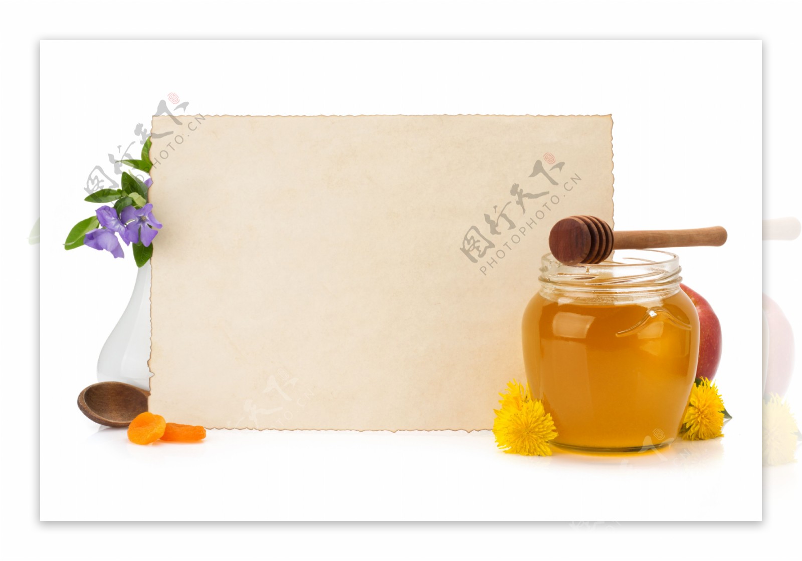 蜂蜜与卡片图片
