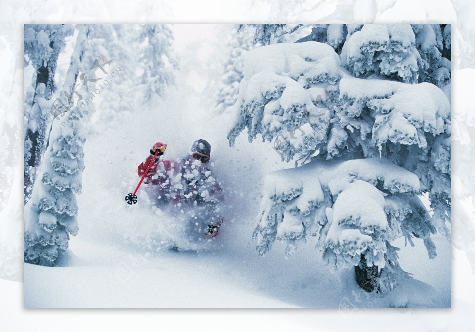 雪地运动员摄影高清图片