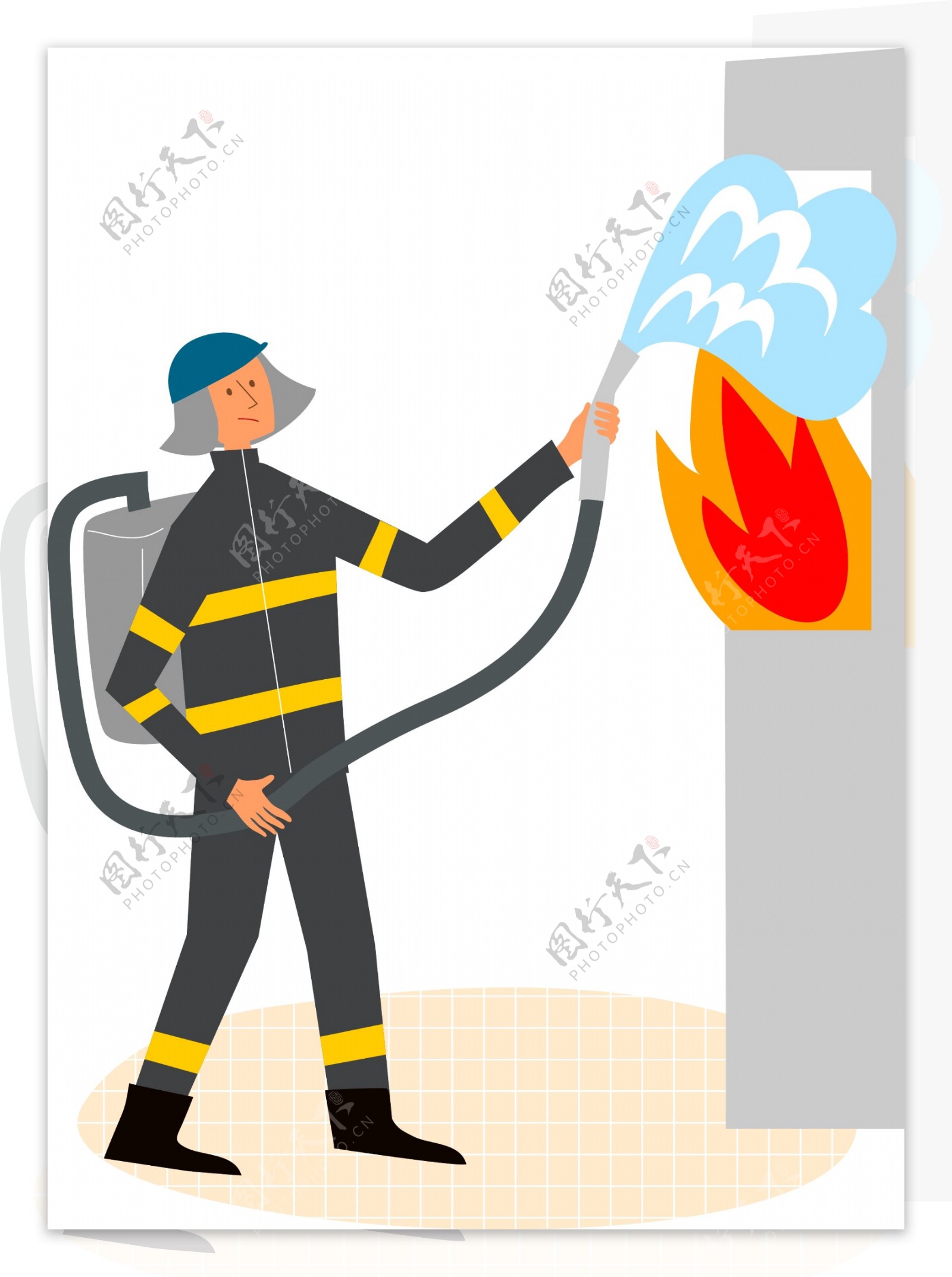 卡通消防人员素材