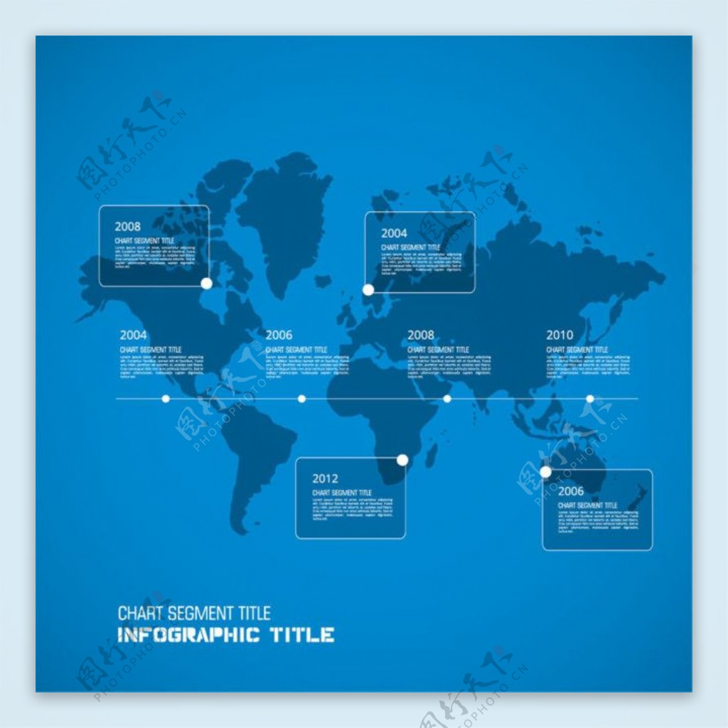 蓝色世界地图信息图表图片