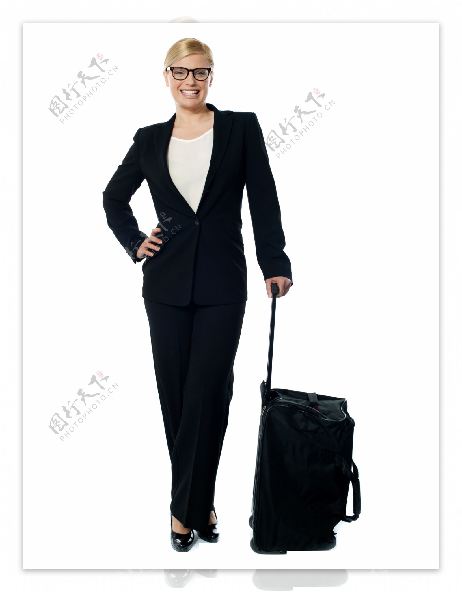 提着行李箱的职业女人图片