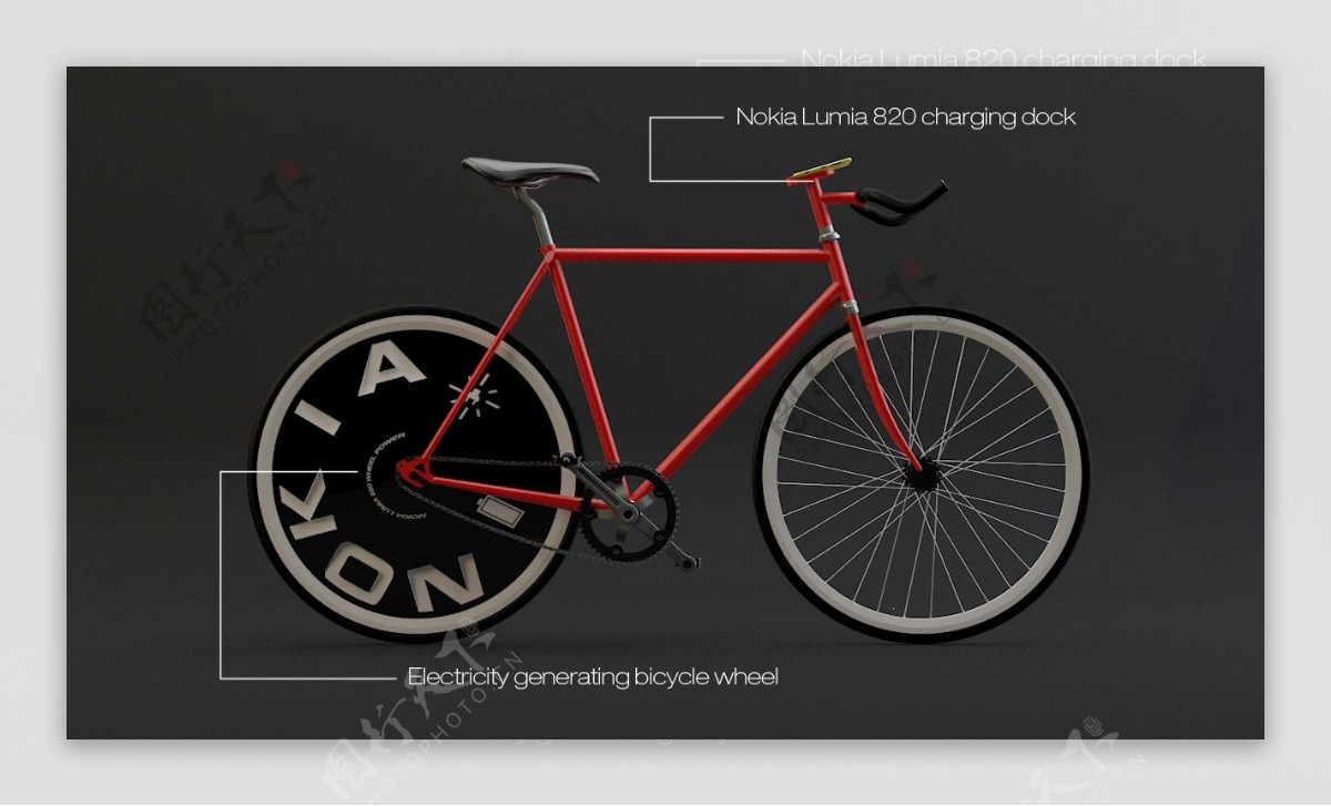 诺基亚Lumia发电的自行车车轮