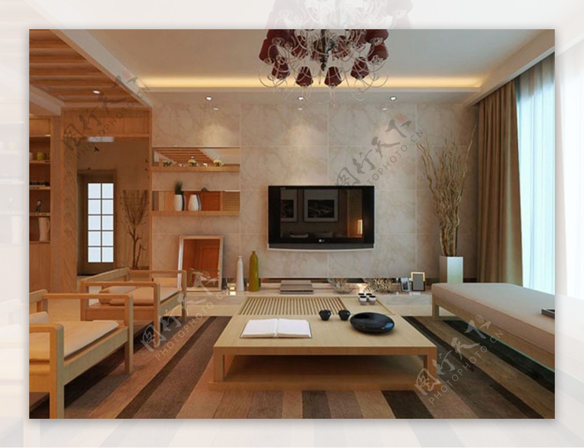 木质客厅3d模型