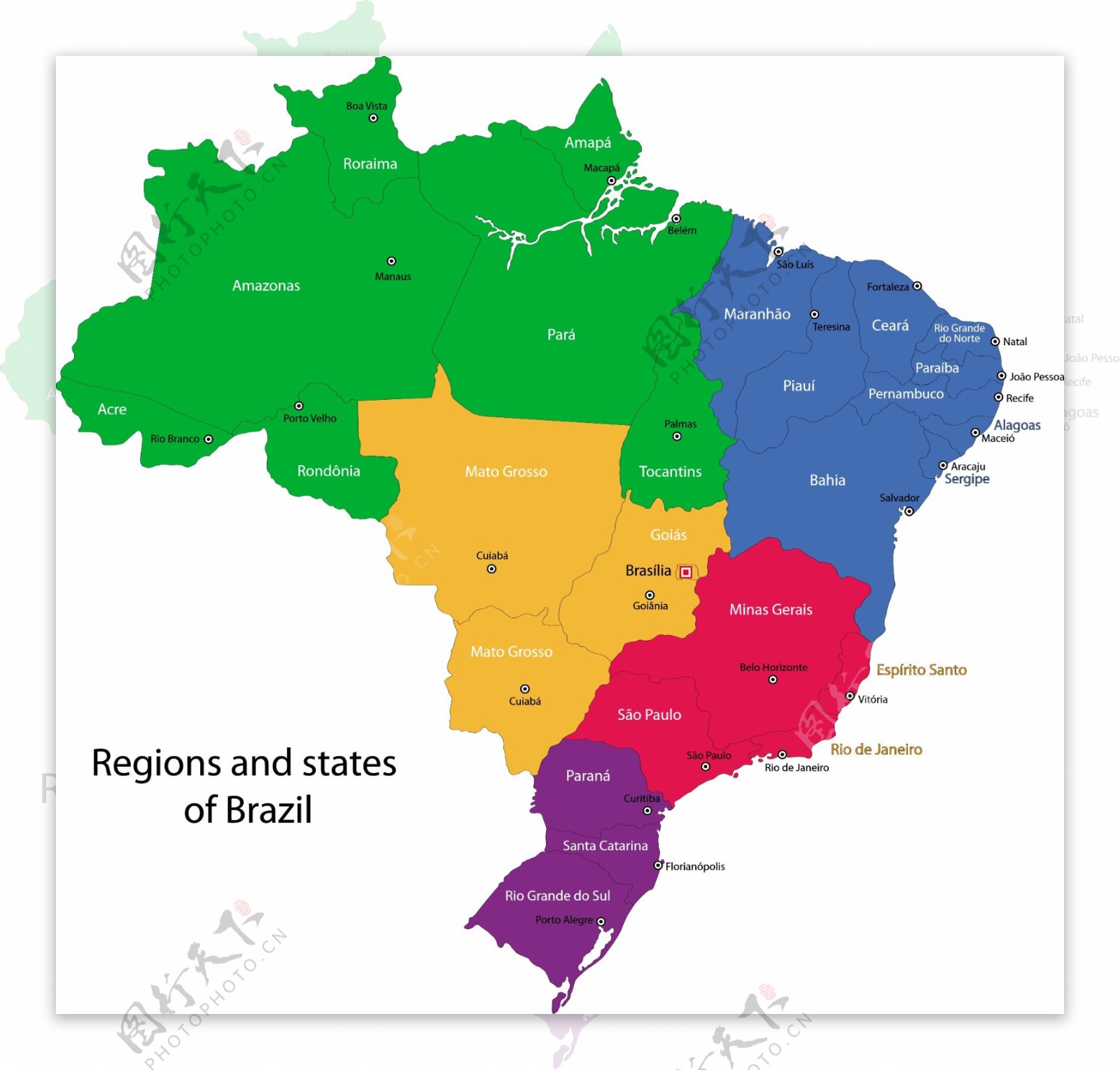 美国和巴西地区地图版块
