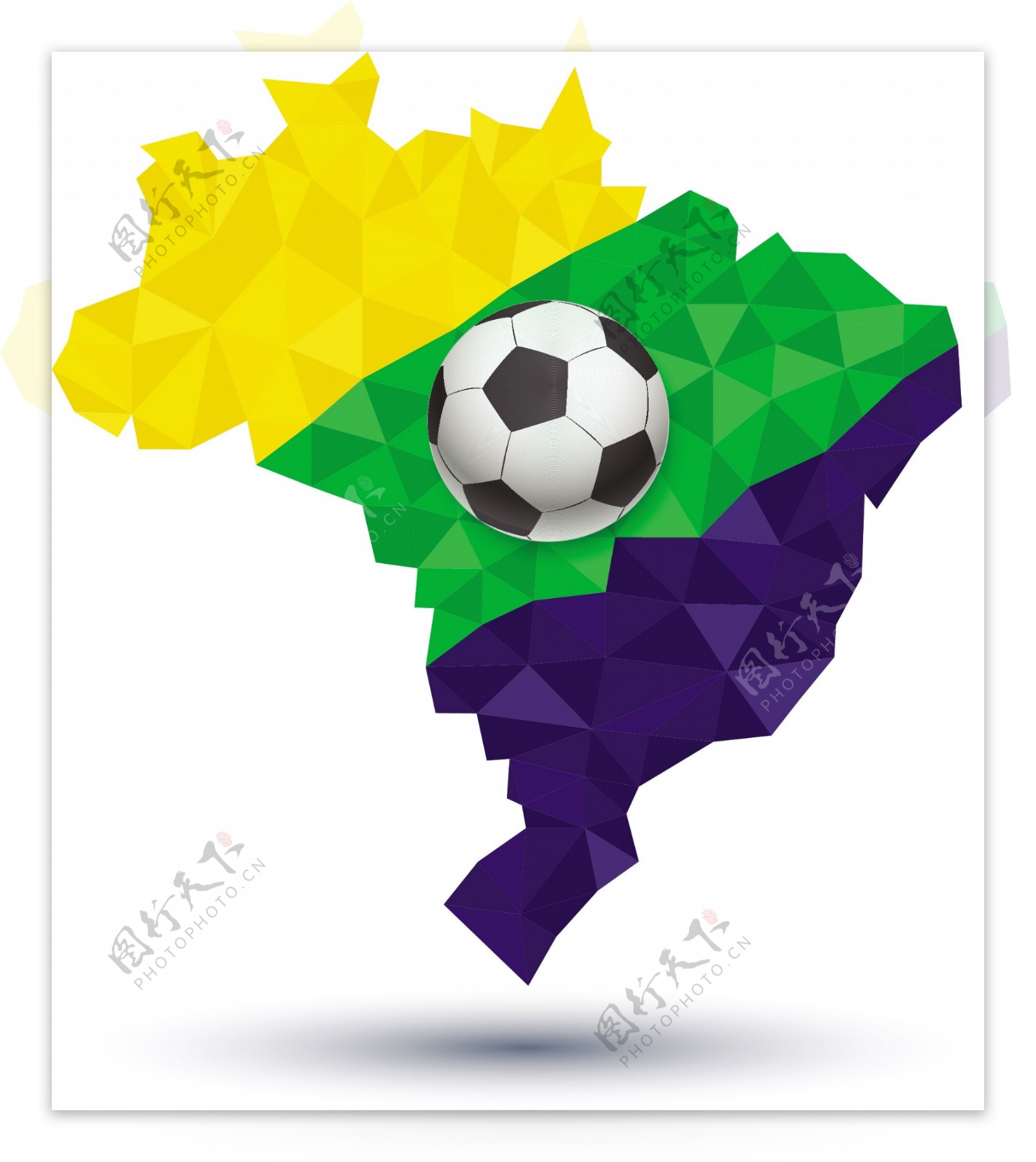 巴西地图与足球