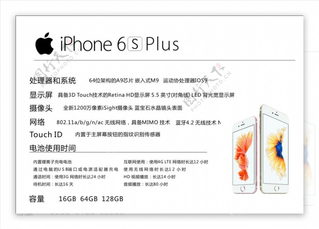 苹果6Siphone6s台卡图片