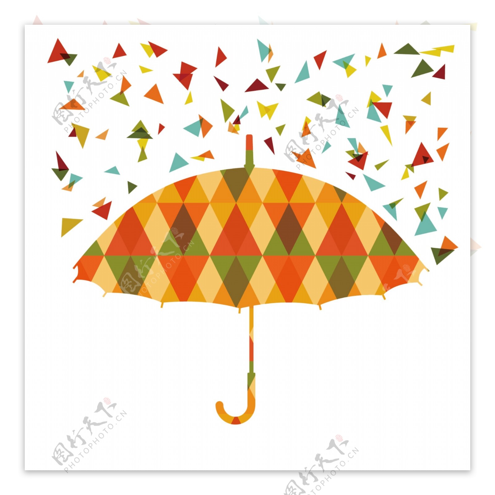 创意雨伞插画素材