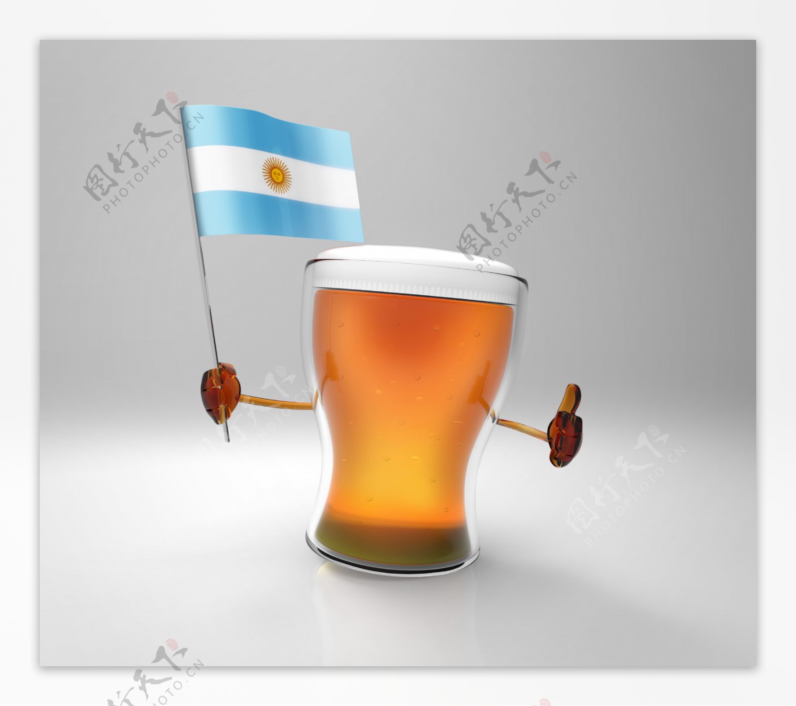 阿根廷国旗与啤酒