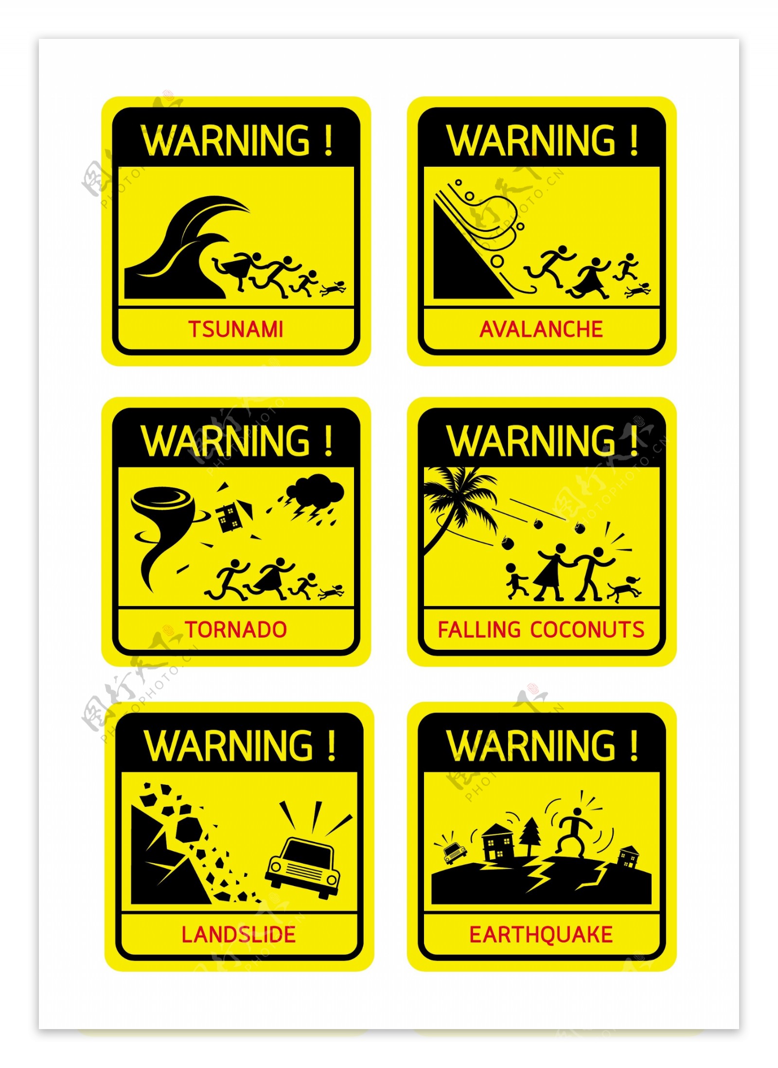 自然灾害图标标识图片