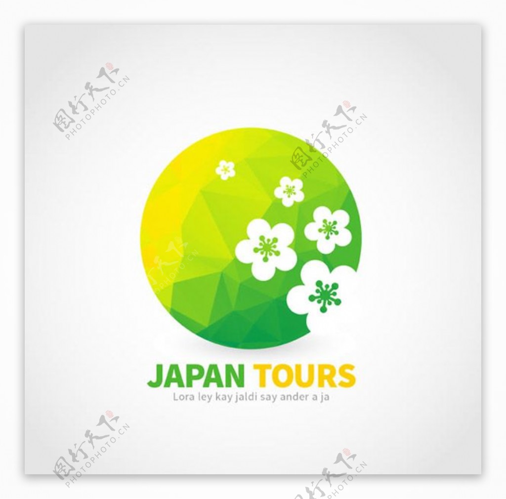 日本樱花旅行标志矢量素材下载