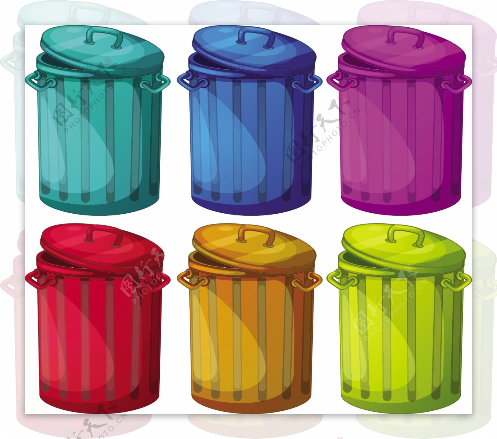 彩色垃圾桶图案