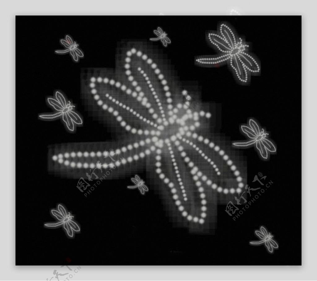 星光组成的蜻蜓效果笔刷