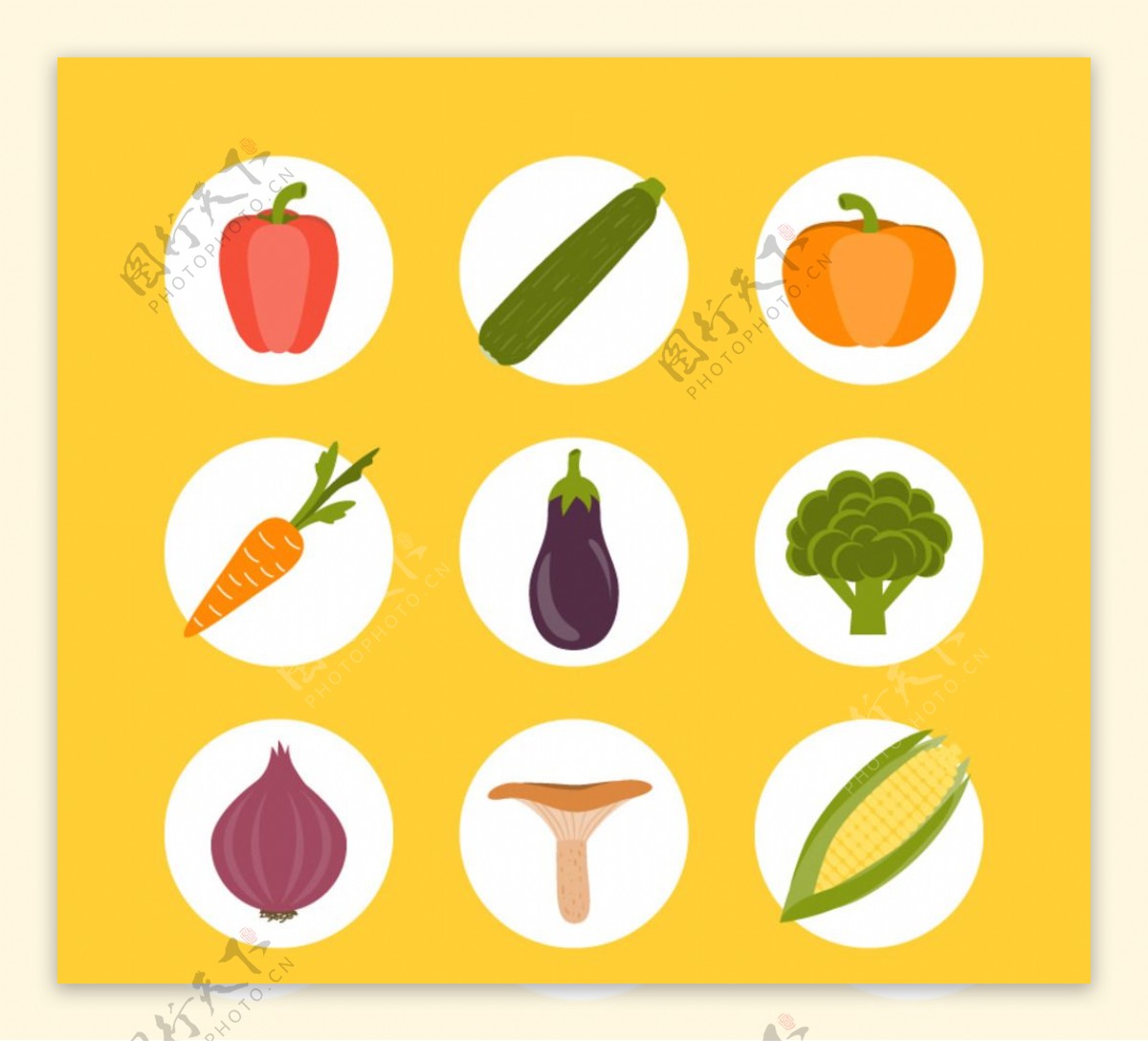 圆形蔬菜图标
