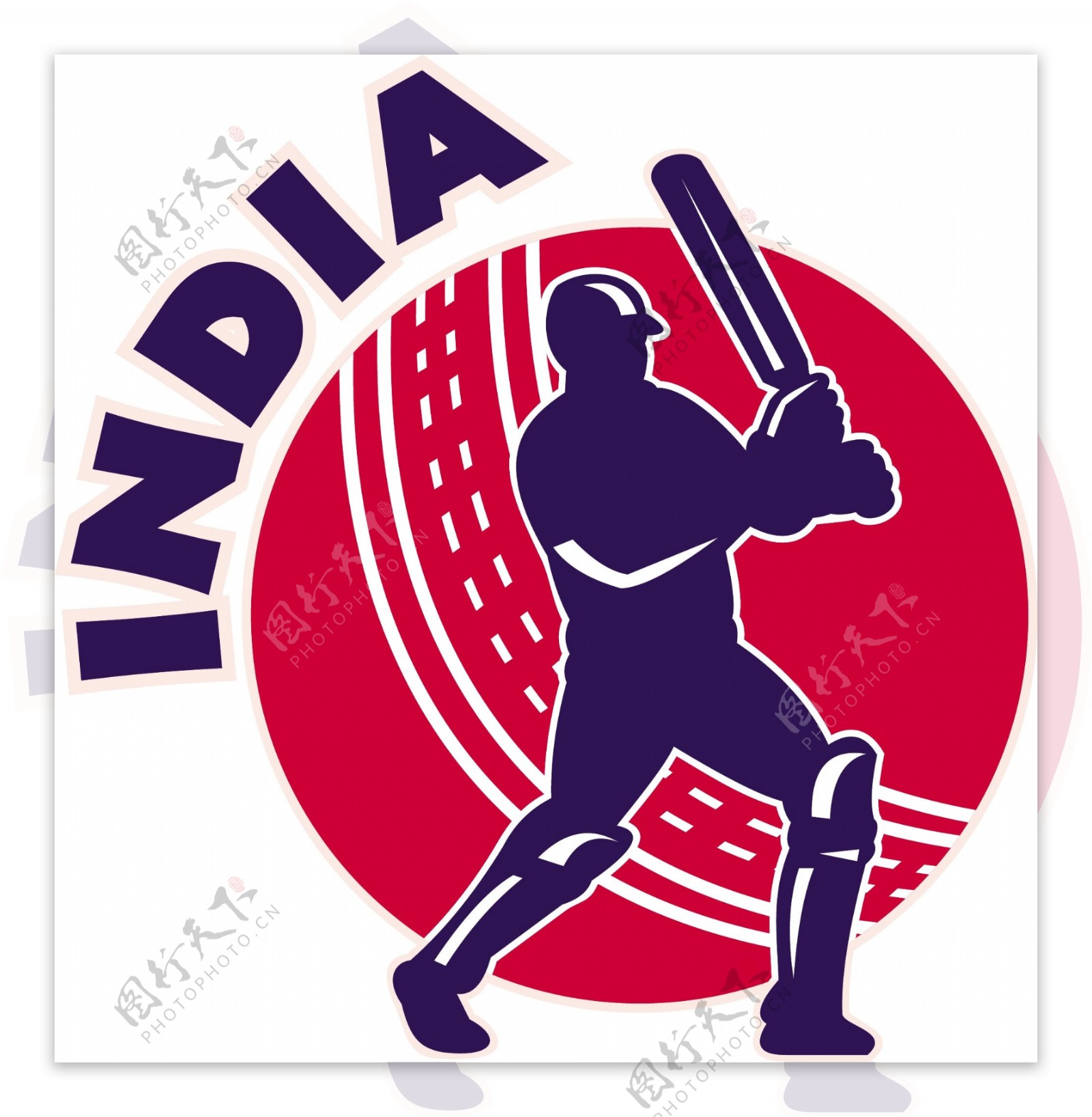 板球击球手击球的印度运动