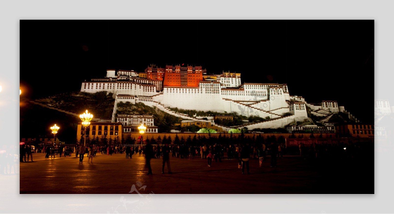 布达拉宫夜景图片