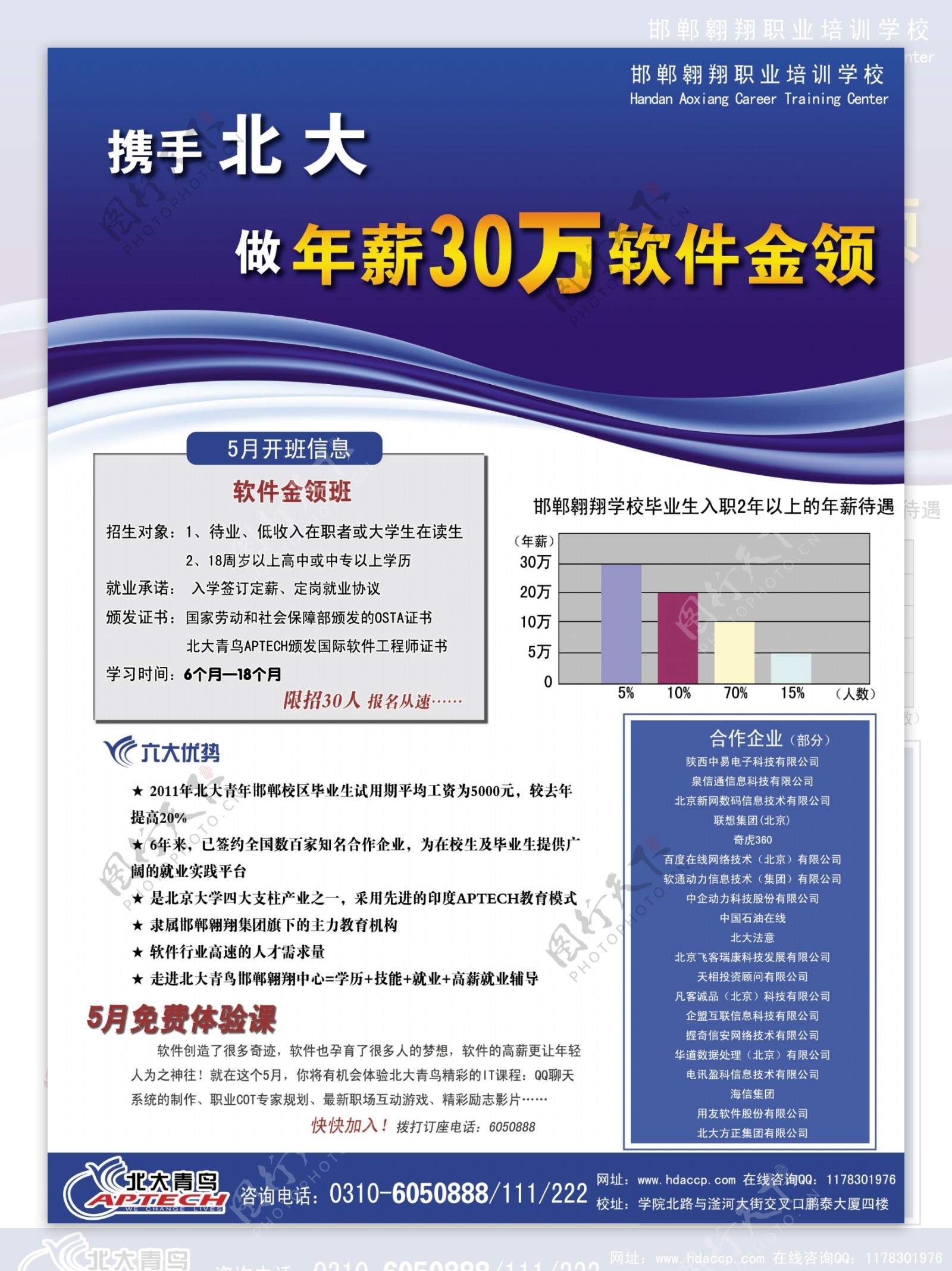 北大青鸟宣传单图片