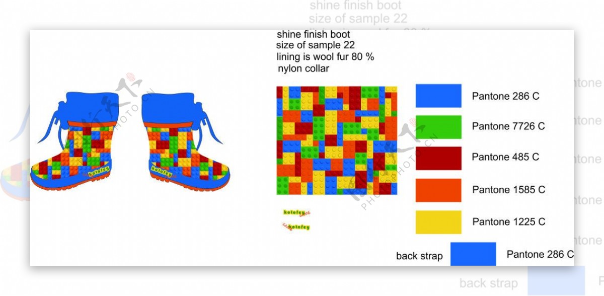 炫色设计儿童胶鞋雨靴