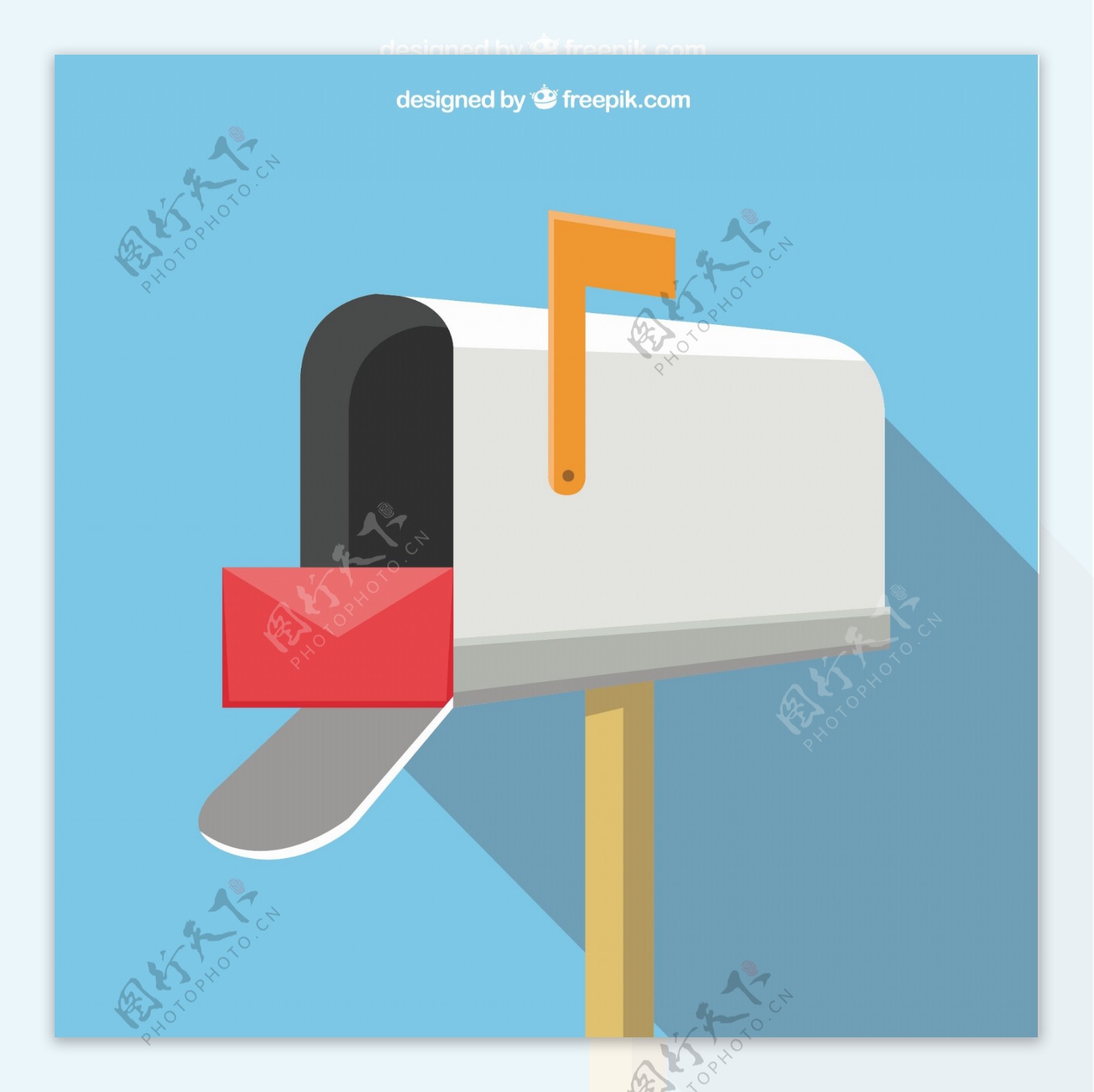 平面设计中带有红包的邮箱背景