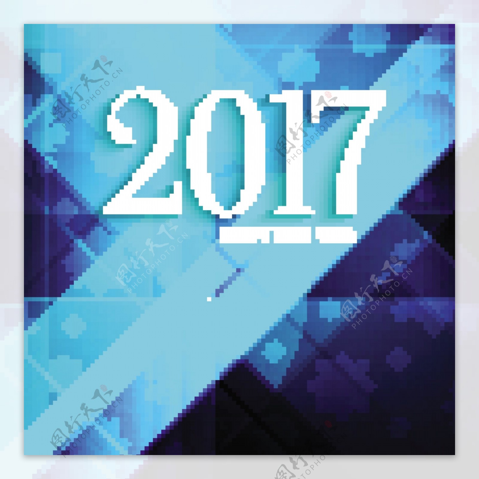 蓝色新年2017现代背景