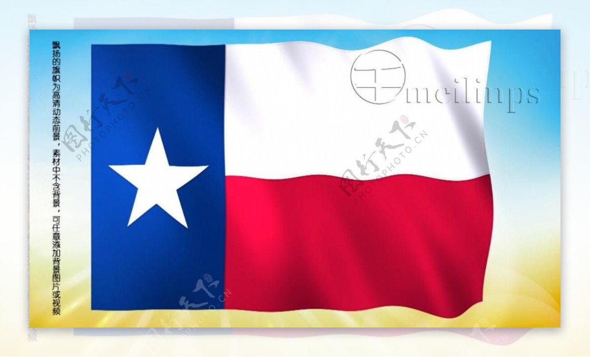 动态前景旗帜飘扬264得克萨斯州