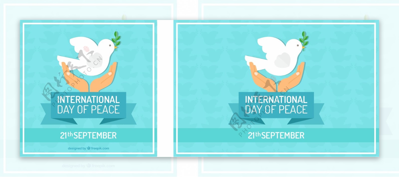 和平国际日的扁平式背景