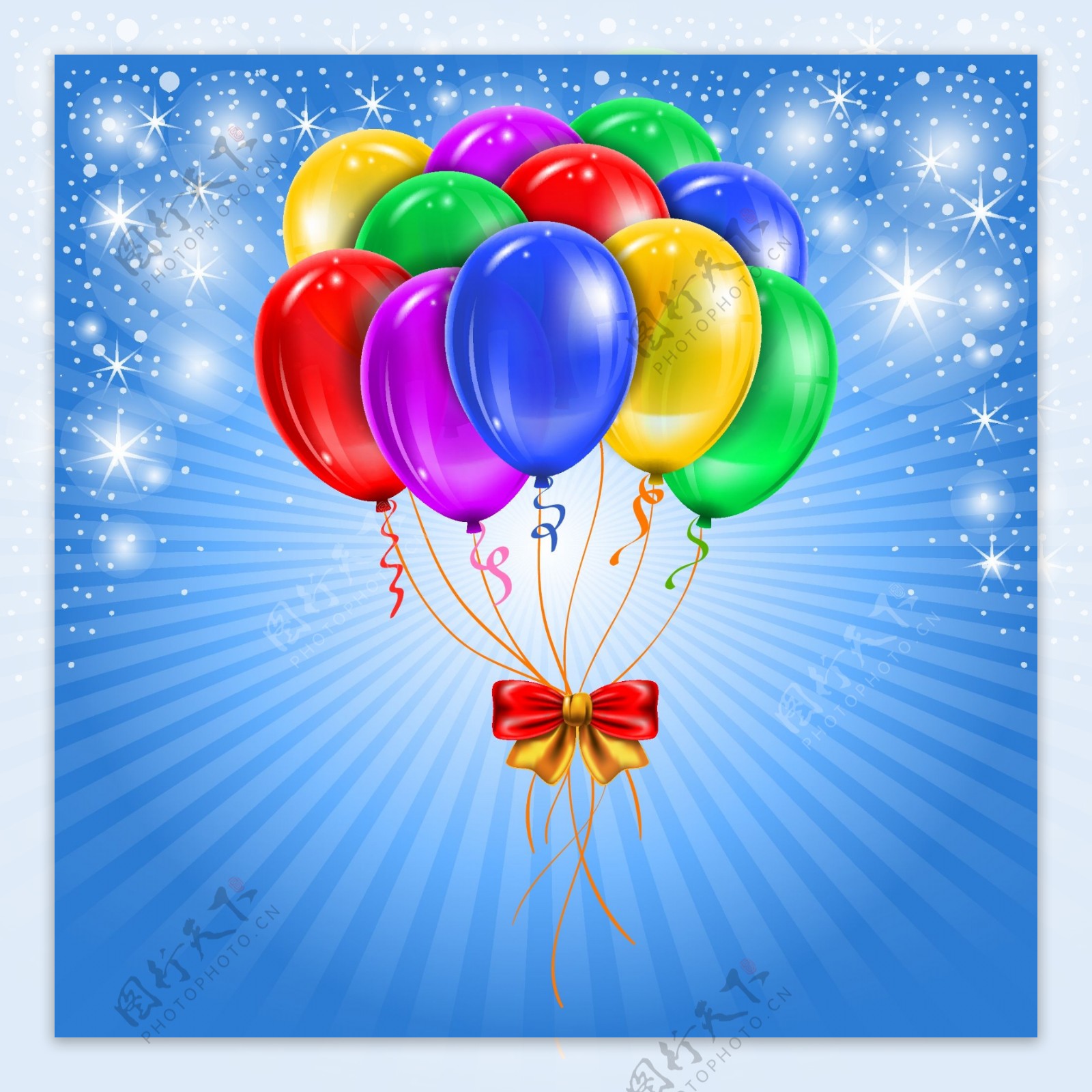 缤纷气球装饰生日背景