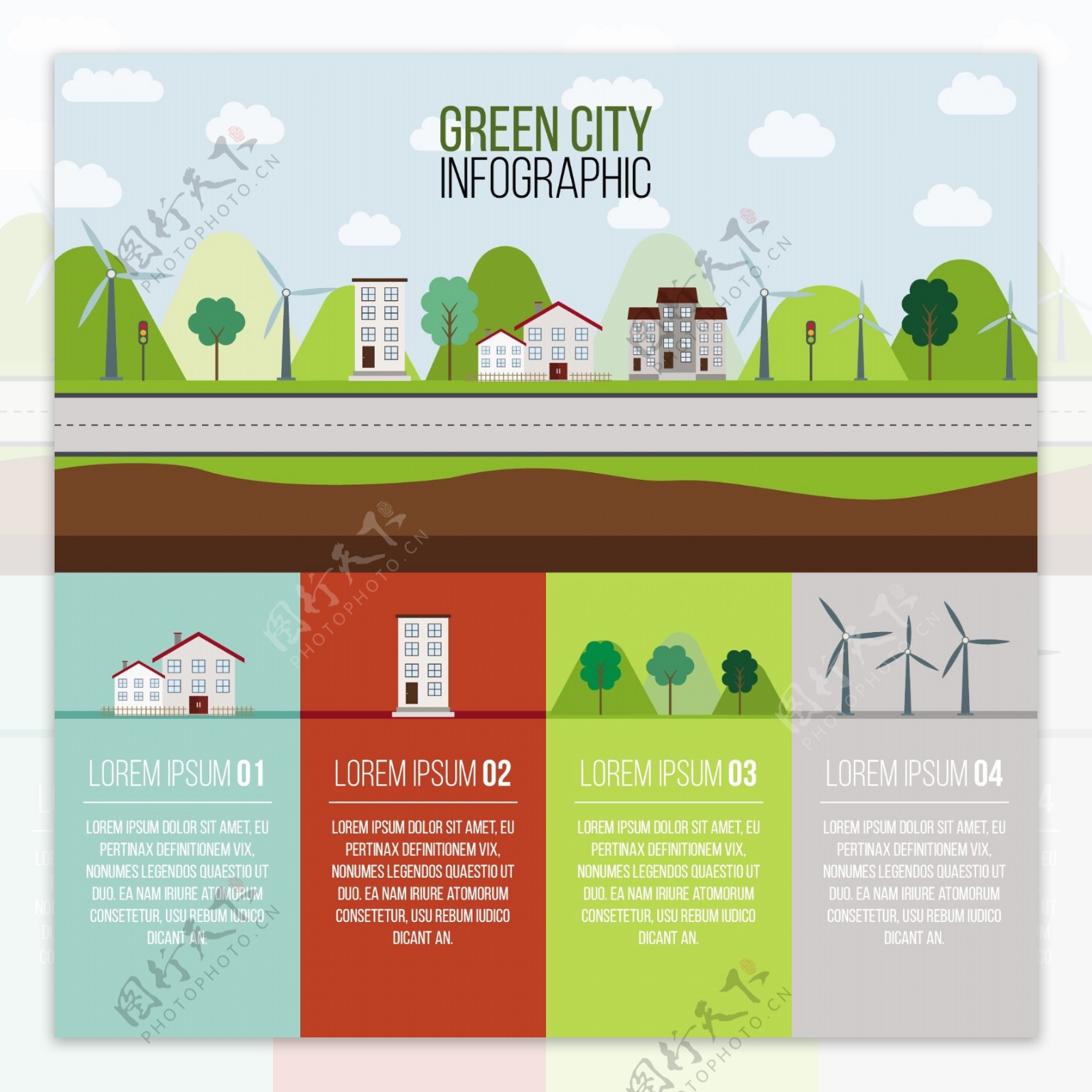 绿色城市infography