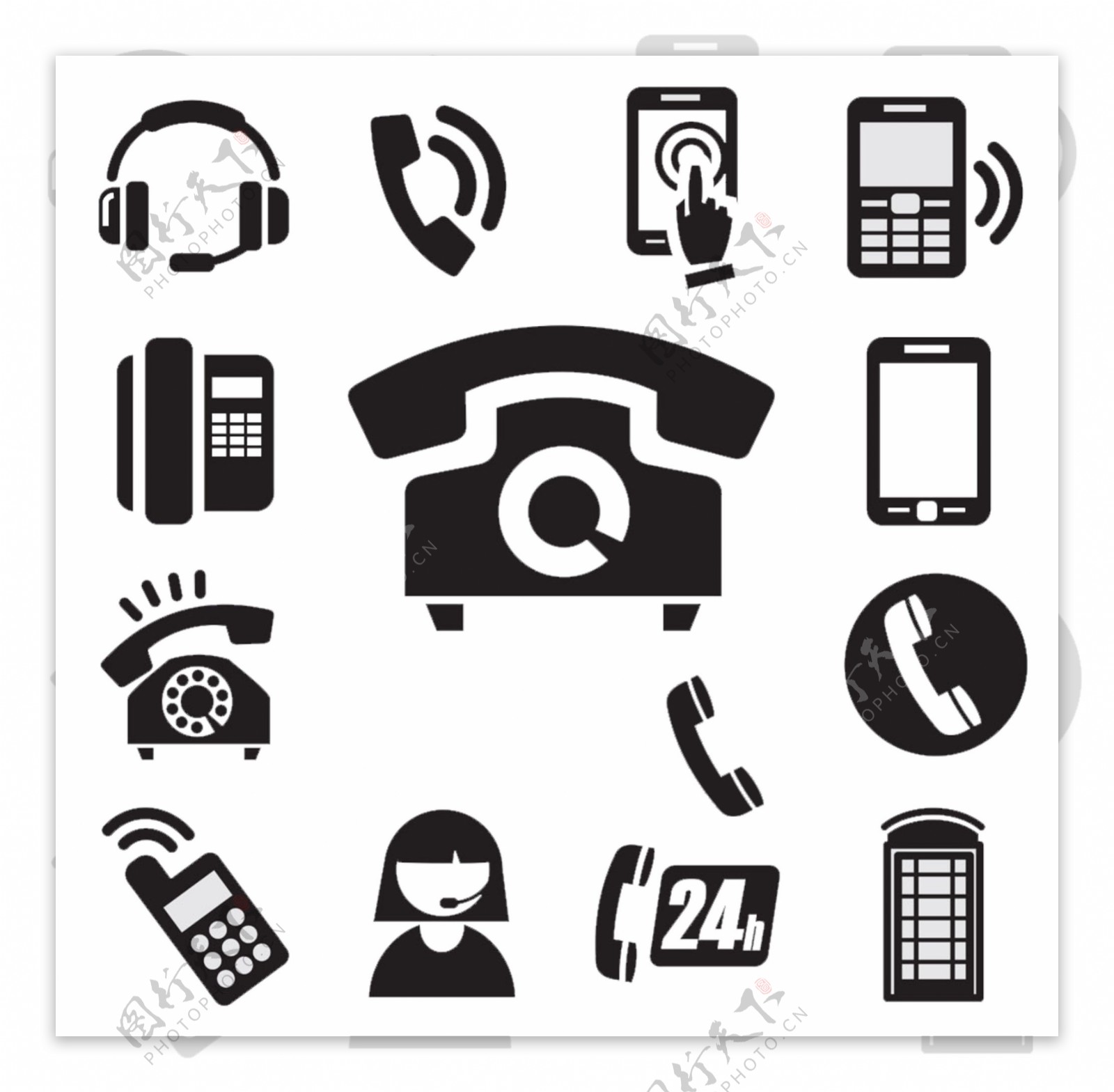 网页素材电话图标手机图标icon