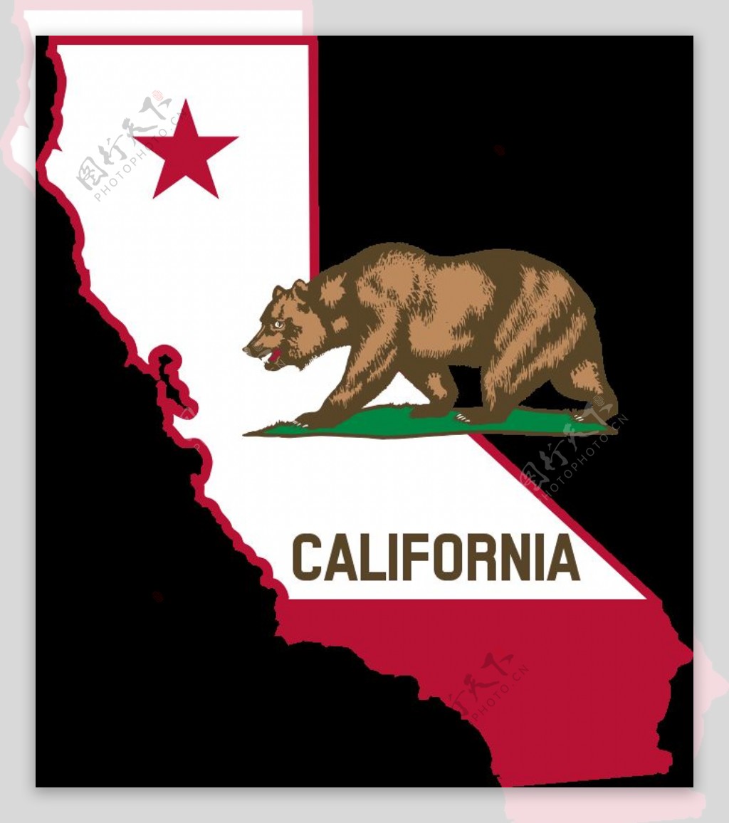 加利福尼亚的轮廓和标记
