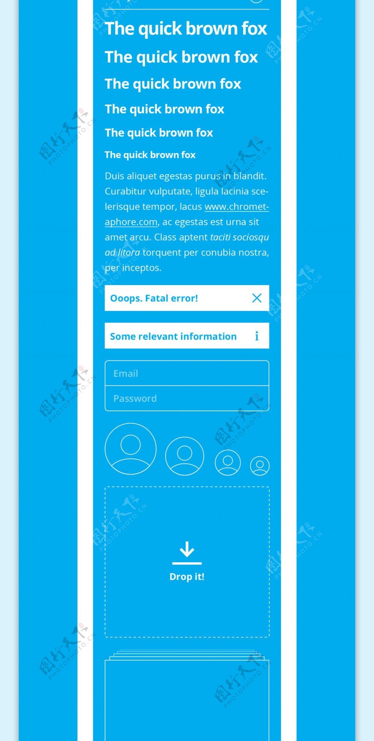蓝色手机UI界面APP系列PSD素材下载