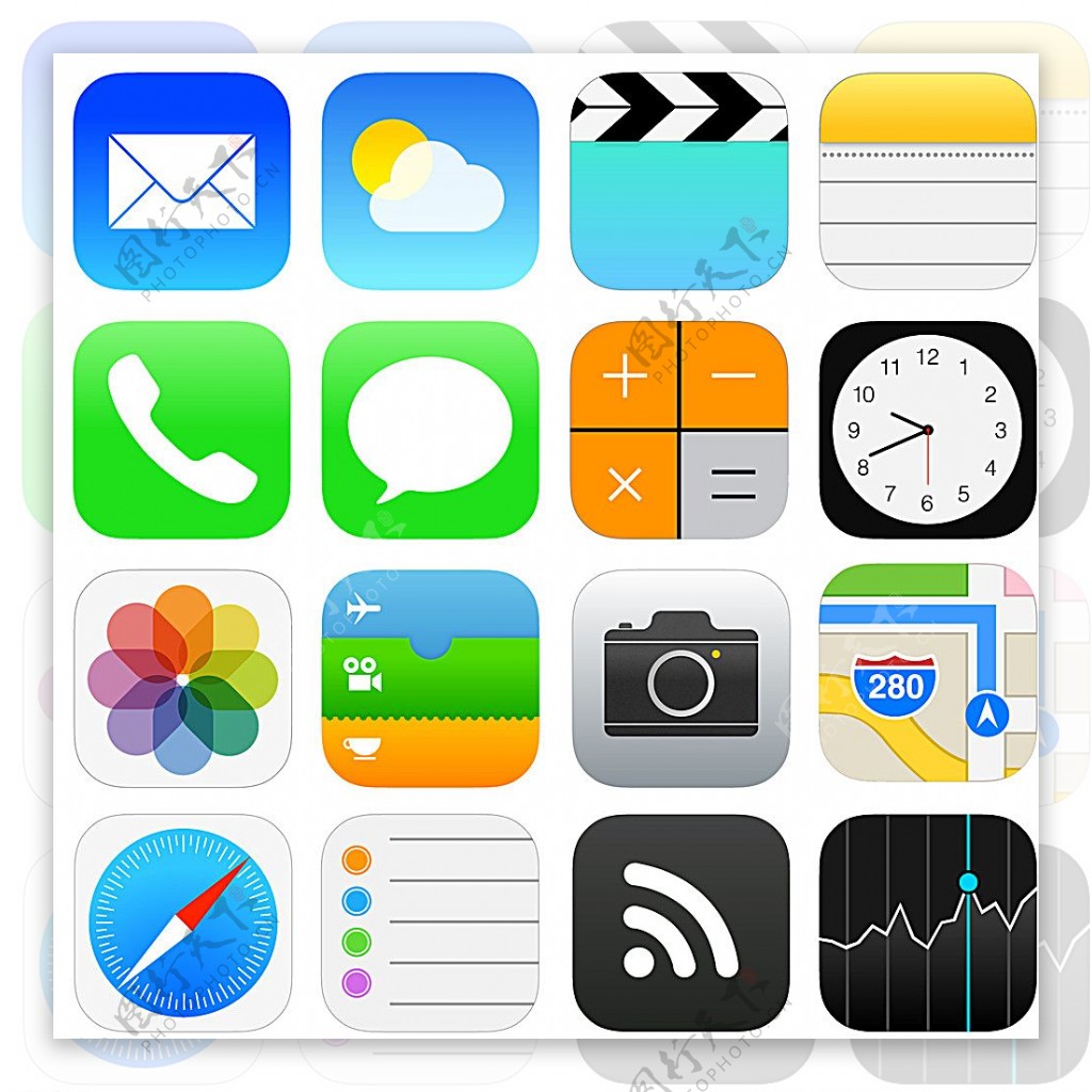 扁平手机icon图标图片